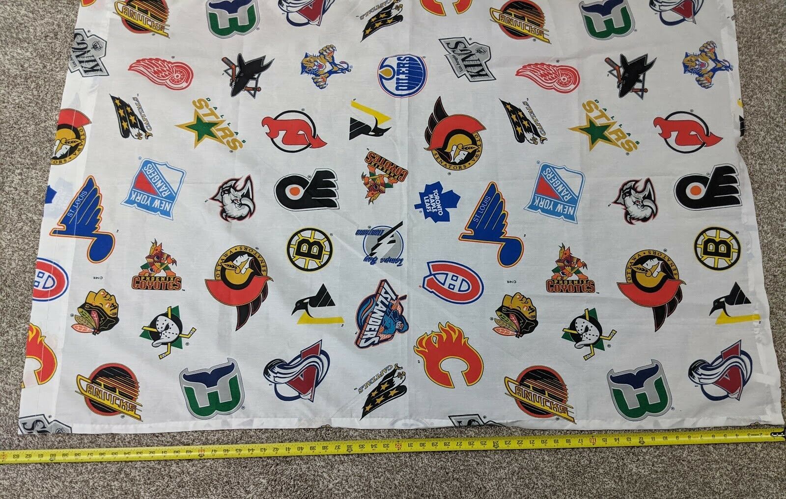 Vintage 90s NHL Hockey Team Logos Curtain 63