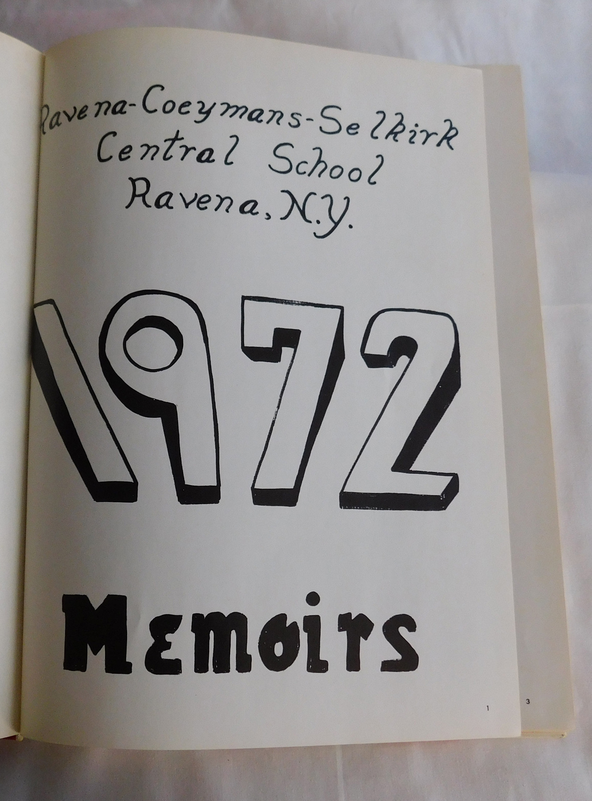 1972 High School Yearbook NY Ravena Coeymans Selkirk Central Memoir Books