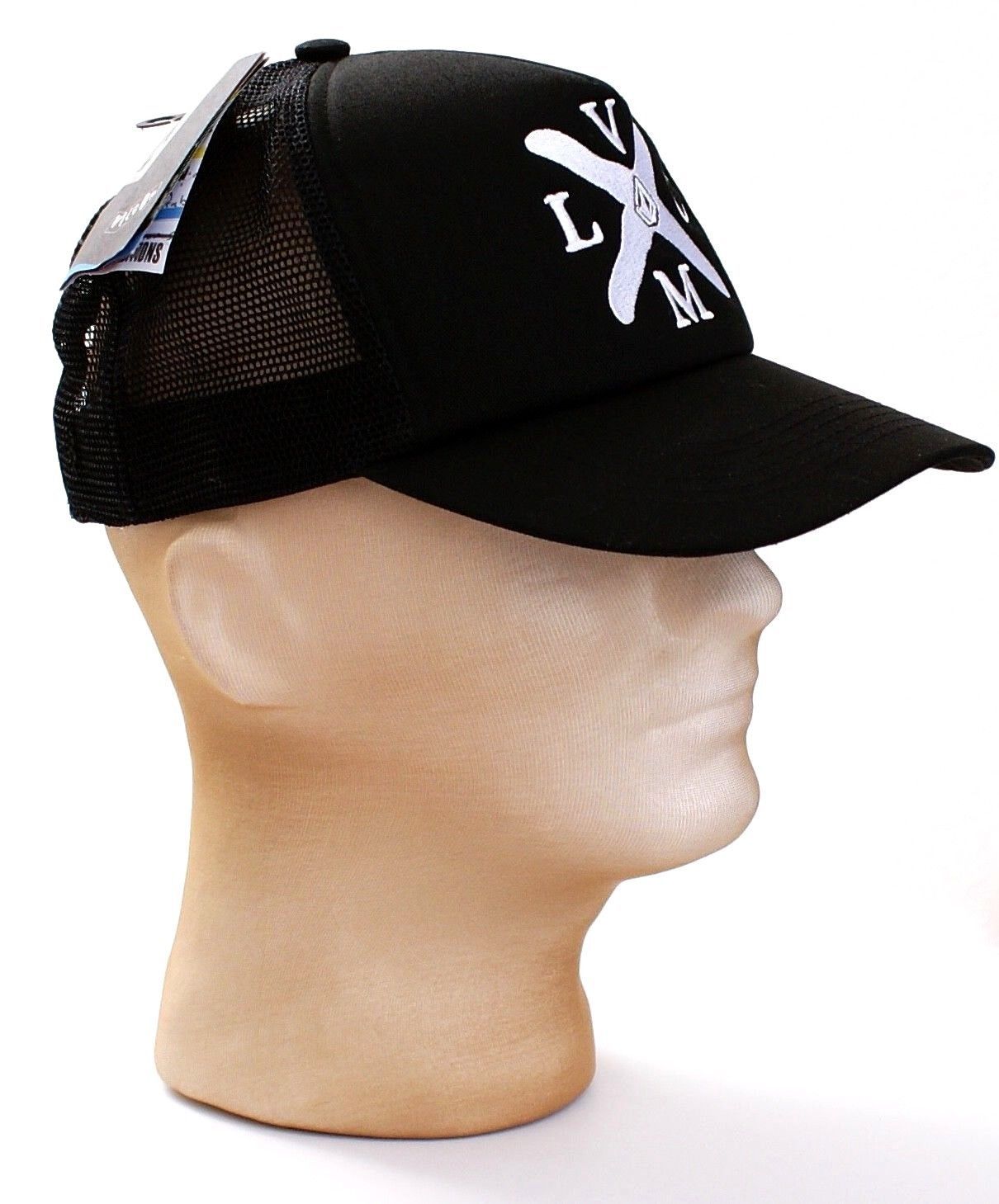Black Hull Cheese Hat Mesh Back Cap Adult Snapback One Size NWT
