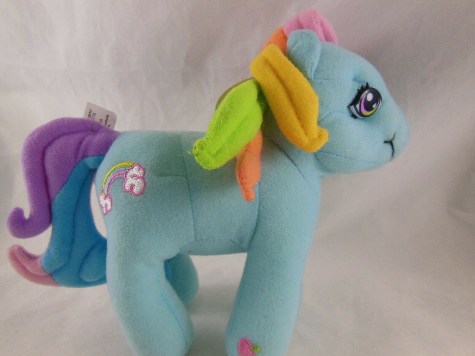 Hasbro My Little Pony Stuffed Animal Toy 2003 Rainbow Dash Blue Horse ...