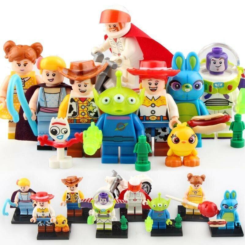 8pcs/set Pixar Toy Story 4 Minifigures Buzz Woody Forky Bo Peep Gabby ...