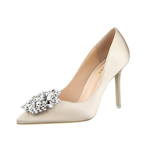 AM-Bigtree Rhinestone Lady Dress Shoes Women Pumps Heels Party Festival ...