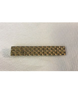 Vtg Anson Woven Texture Gold Tone Tie Clip - $6.79