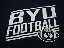 NCAA BYU Cougars Brigham Young University College Football Fan Blue T Shirt L - $15.53