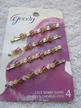 4 Goody Cece Pink Clear Beaded Bobby Slide Hair Pins Decorative Luxe Accessories - $9.00