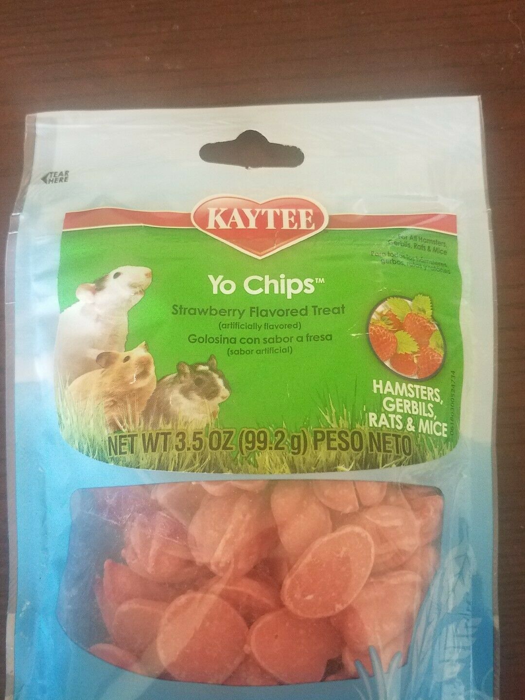 Kaytee Fiesta Strawberry Flavor Yogurt Chips for Small Animals, 3.5oz