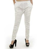 Pantaloni bianchi da donna dalla vestibilità regolare con Gota Patti Chi... - $45.20