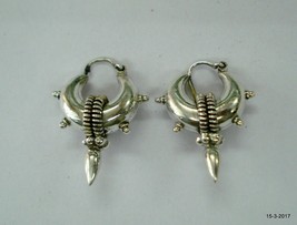 Traditional Design Sterling Silver Earrings Hoop Earrings Bellydance Jew... - $78.21