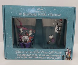 NIB Disney&#39;s Tim Burton&#39;s The Nightmare Before Christmas Glass &amp; Ice Cub... - $24.19