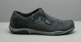 Merrell Gray Leather SHOES Woman's 7.5 w Zippers Castle Rock Walking Sneakers - $17.81