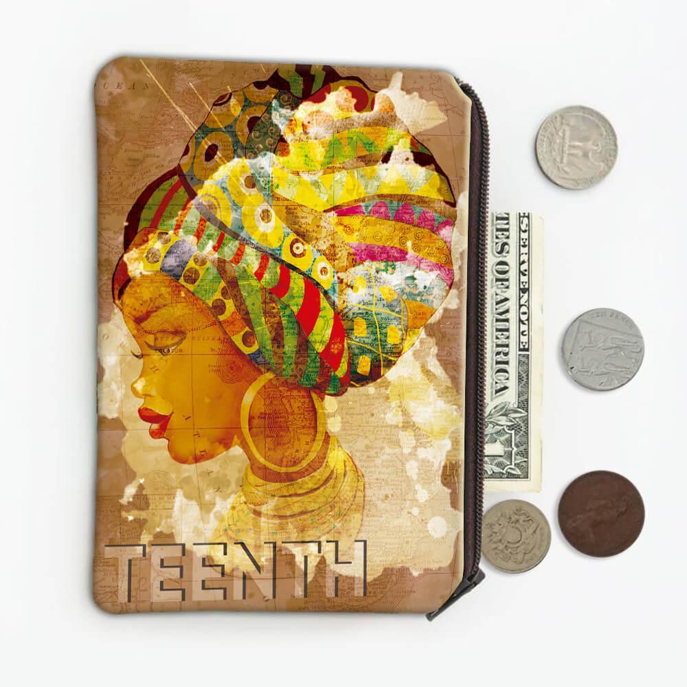 Primary image for African Woman Portrait Juneteenth : Gift Coin Purse Ethnic Art Black Culture Eth