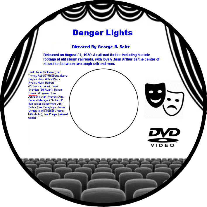 Danger Lights 1930 DVD Film Adventure Louis Wolheim Robert Armstrong Jean Arthur