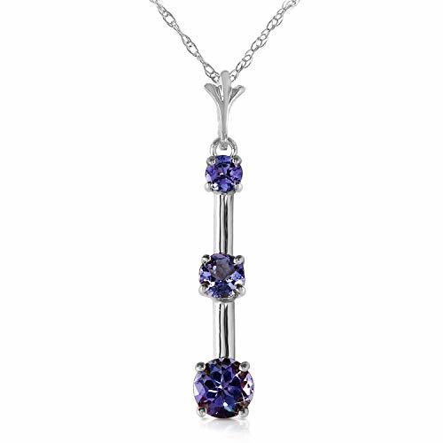 Galaxy Gold GG 14k14 White Gold Necklace with Natural Tanzanites