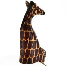 Hand Carved Jacaranda Wood Ledge Lounging Sitting Giraffe Figure Made in Kenya image 4