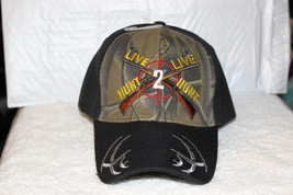 Hunting Live To Hunt Rifle Outdoor Hunter Baseball Cap ( Black & Camouflage ) - $11.65