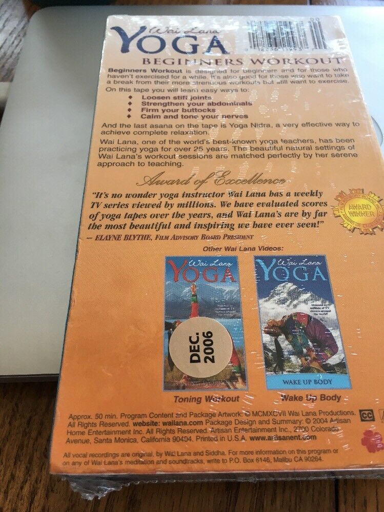 Wai Lana Yoga Beginners workout Easy VHS Tape VHS Tapes