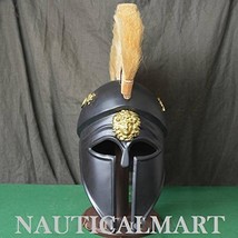 NauticalMart Medieval Corinthian Helmet Black Greek Dragon Plume Armor Helmet