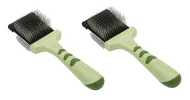 Dog Grooming Tools Green Flexible Slicker Brush Double Sided Undercoat S... - $26.62+