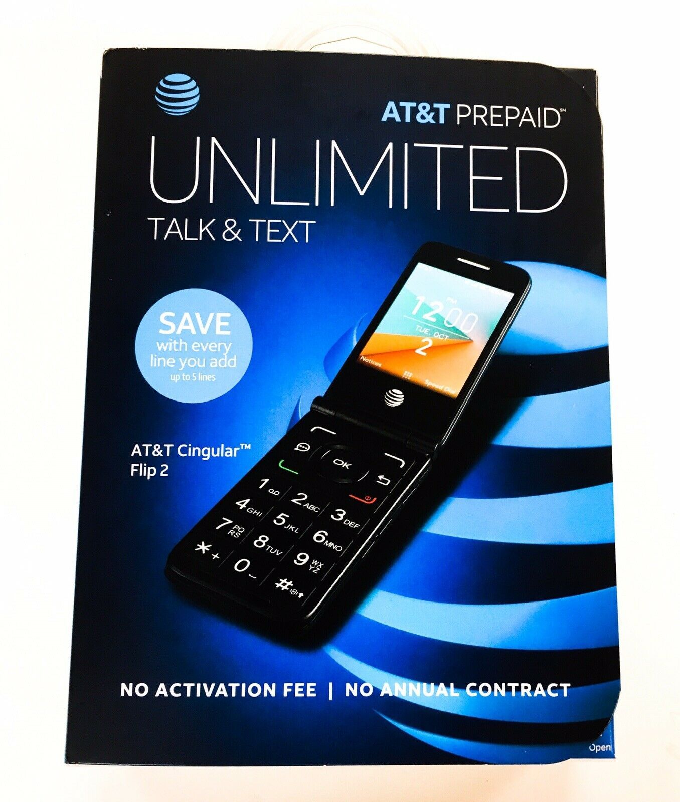 Alcatel Cingular Flip 2 AT&T Prepaid 4G LTE OT 40440 Gray Basic Phone