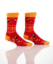 Yo Sox Men's Premium Crew Socks Fire Fighter Motifs Cotton Antimicrobial 7-12