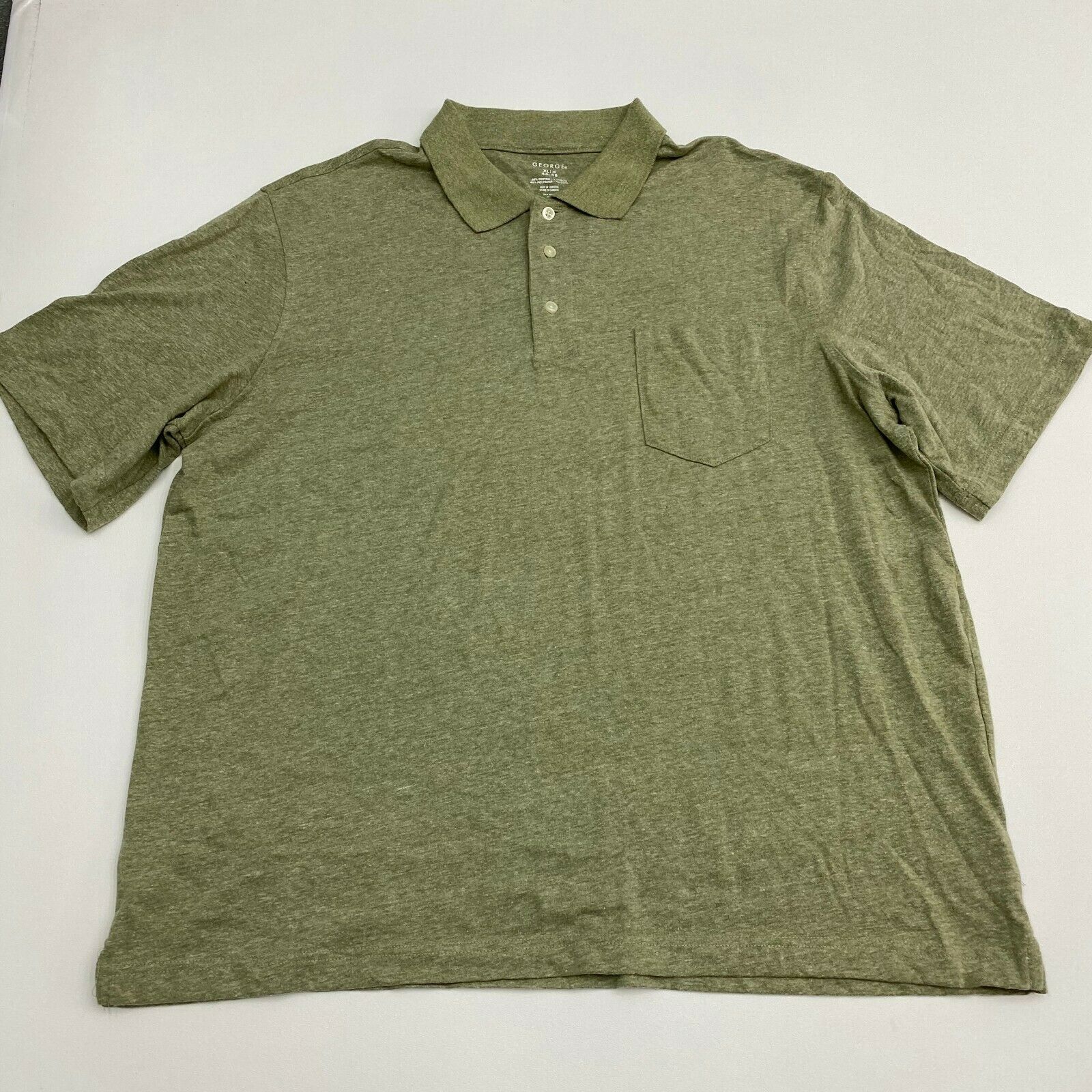 Polo Shirt Mens XL Green Short Sleeve Casual Polos