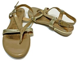 Sofft Womens Singback Sandals Leather Gold Metallic Size 6.5 M - $20.52