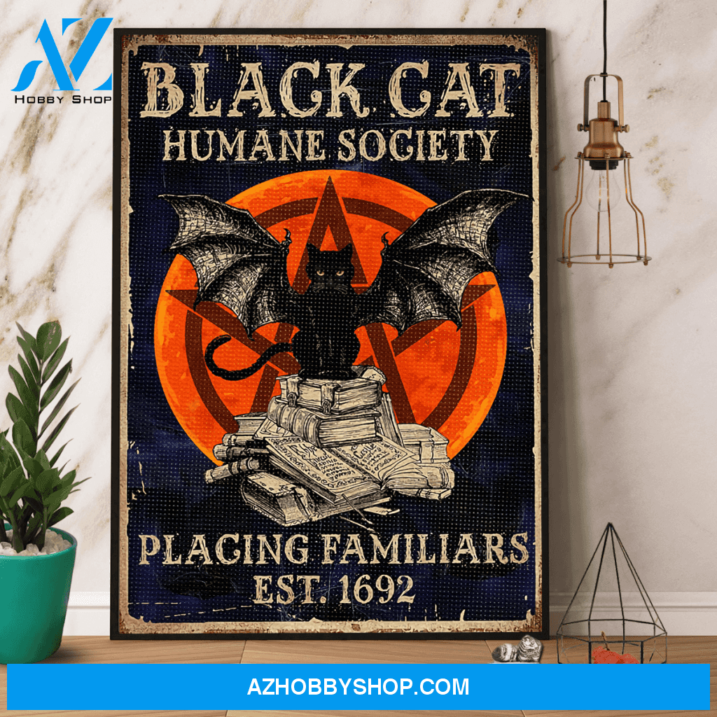 Primary image for Witch Black Cat Humane Society Paper Canvas And Poster