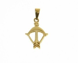 18K YELLOW GOLD ZODIAC SIGN PENDANT ZODIACAL CHARM SAGITTARIUS MADE IN ITALY image 1