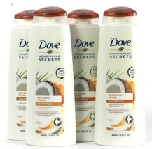 4 Dove Nourishing Secrets 13.52 Oz Restoring Ritual Coconut Oil Turmeric Shampoo