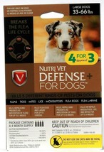 1 Bx NutriVet Defense Plus For Large Dogs 33-66lbs Kills 5 Kinds Of Pests AC3968