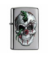 Zippo Lighter - Skull &amp; Snakes Brushed Chrome - 853924 - $26.69