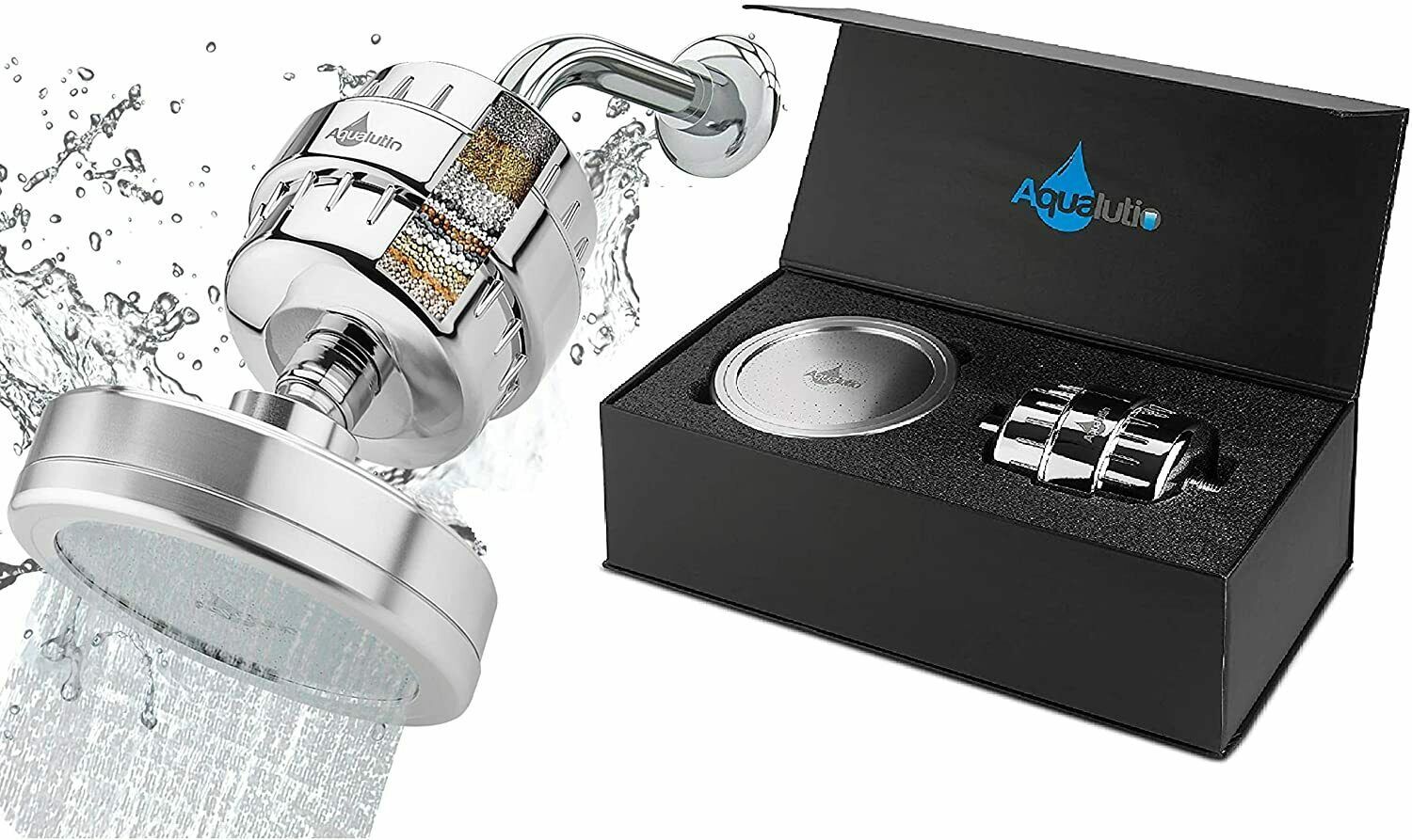 Gift Box Luxury Filtered Shower Head Set 15 Stage Shower Filter, Vitamin C- E