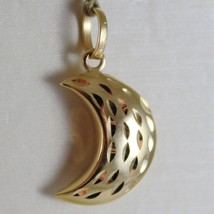 18K YELLOW GOLD ROUNDED MINI HALF MOON PENDANT FINELY HAMMERED MADE IN ITALY image 1