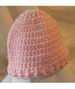 new MESSY BUN hat LIGHT PINK handcrafted crochet cap ponytail - $10.00