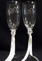 SALE Wedding Toasting set Glasses Bride &amp; Groom PICK COLOR White, Blue o... - $14.90