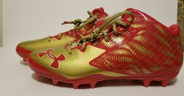 Under Armour Deception Football Clutchfit Cleats Red/Gold Size 13.5 1270439-601 - $33.25