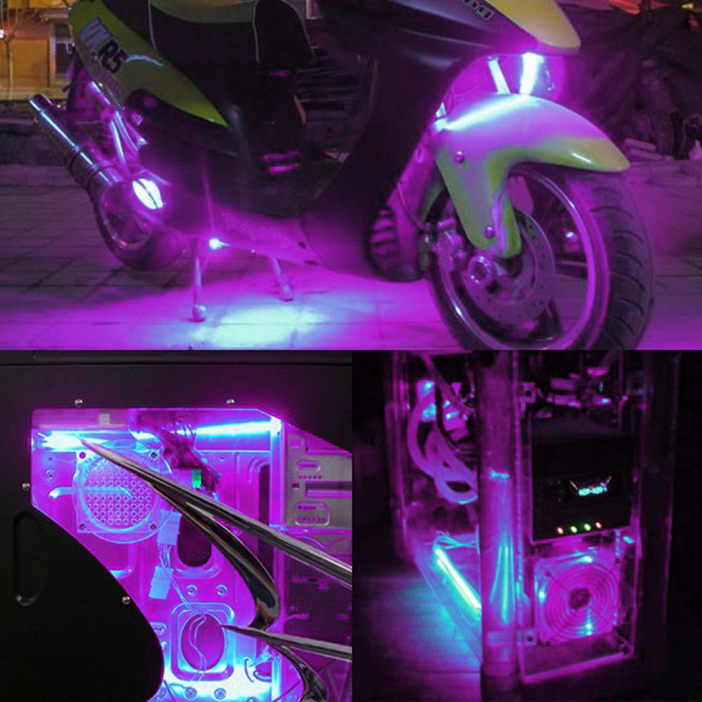 4 Piece Car Purple Undercar Underbody Neon Kit Lights CCFL Cold Cathode