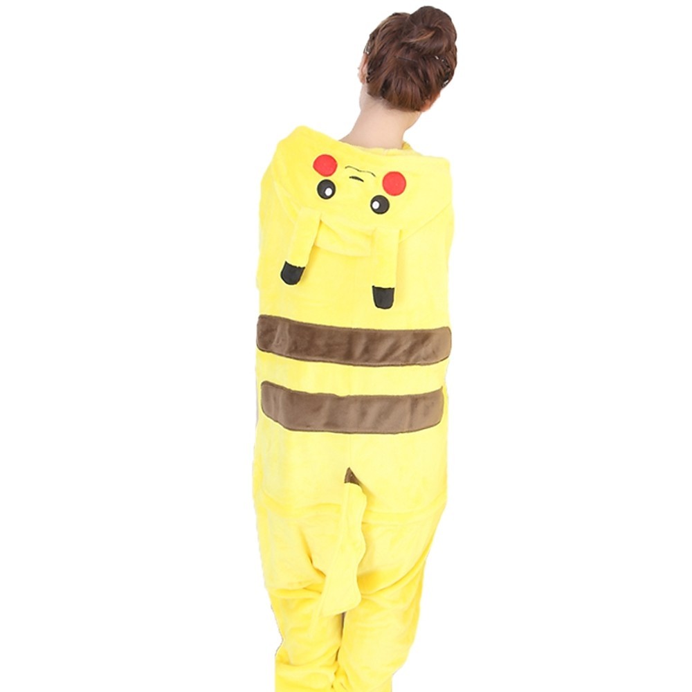 Adults' Kigurumi Pajamas Pika Pika Onesie Pajamas Flannel Fabric Yellow ...