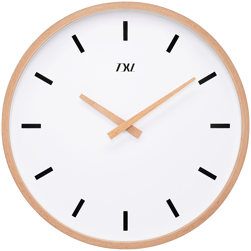 TXL 12 Inch Glass Wooden Wall Clocks Silent Quartz Non Ticking Wall Clocks Livin Home & Garden