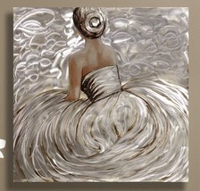 Sitting Woman Oil Painting in a Gown on Stretched Canvas with Foil Accent 32.5" image 1