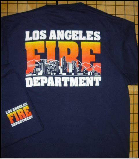 Navy LAFD HOLLYWOOD Skyline T-Shirt Los Angeles City Fire Dept Tee S-5XL
