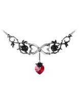 Alchemy England P868 Infinite Love Black Rose Red Heart Necklace Gothic ... - $64.00