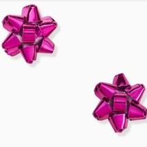 Kate Spade Pink Bourgeois Bow Stud Earrings w KS Jewelry Bag - $36.00