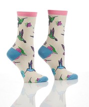 Women's Premium Crew Socks Yo Sox Hummingbird Motifs Size 6 - 10 Cotton Blend