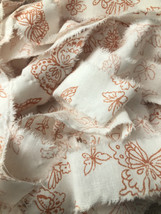 Vintage Hand Torn Butterfly Print Fabric Ribbon - £2.94 GBP