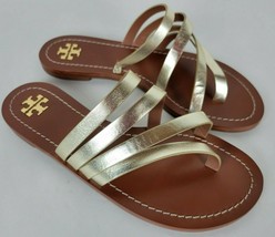 Tory Burch Metallic Gold Strap Slide Sandals 7 M - $173.25