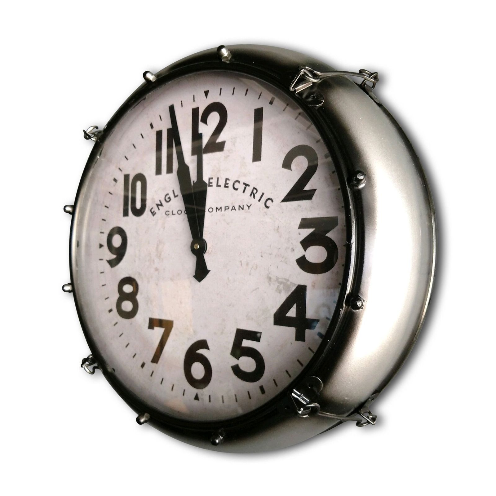 Large English Electric Industrial Metal Wall Clock Wall Clocks