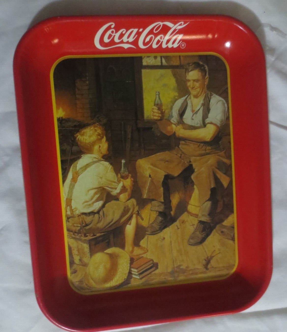 Primary image for Coca-Cola Village Blacksmith Tray 1987
