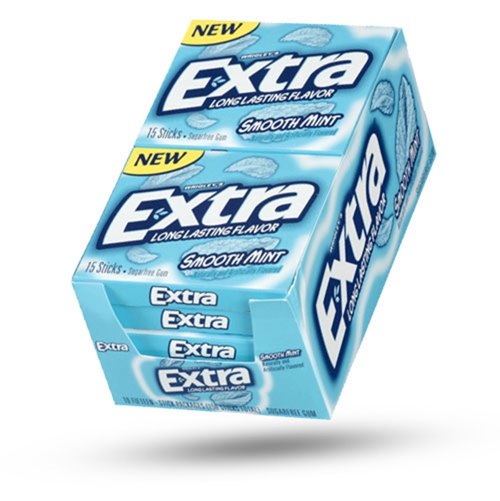 Extra Smooth Mint Sugar Free Gum 32 pks - 630 Sticks - Food & Beverages