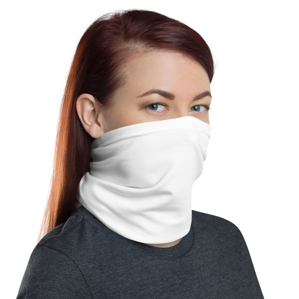 White Tube Bandanna Neck Gaiter face mask and neck warmer Neck